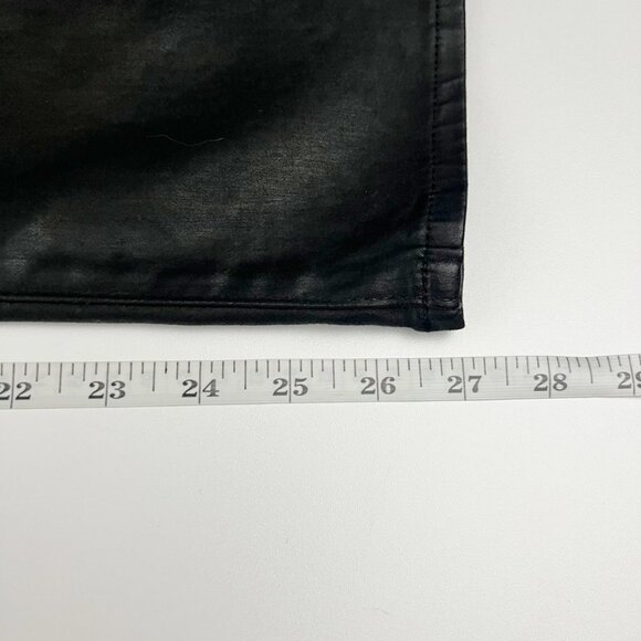 AG Adriano Goldschmied Coated Jeans 30 Black Jodi Crop High-Rise Slim Flare Crop - Picture 11 of 16